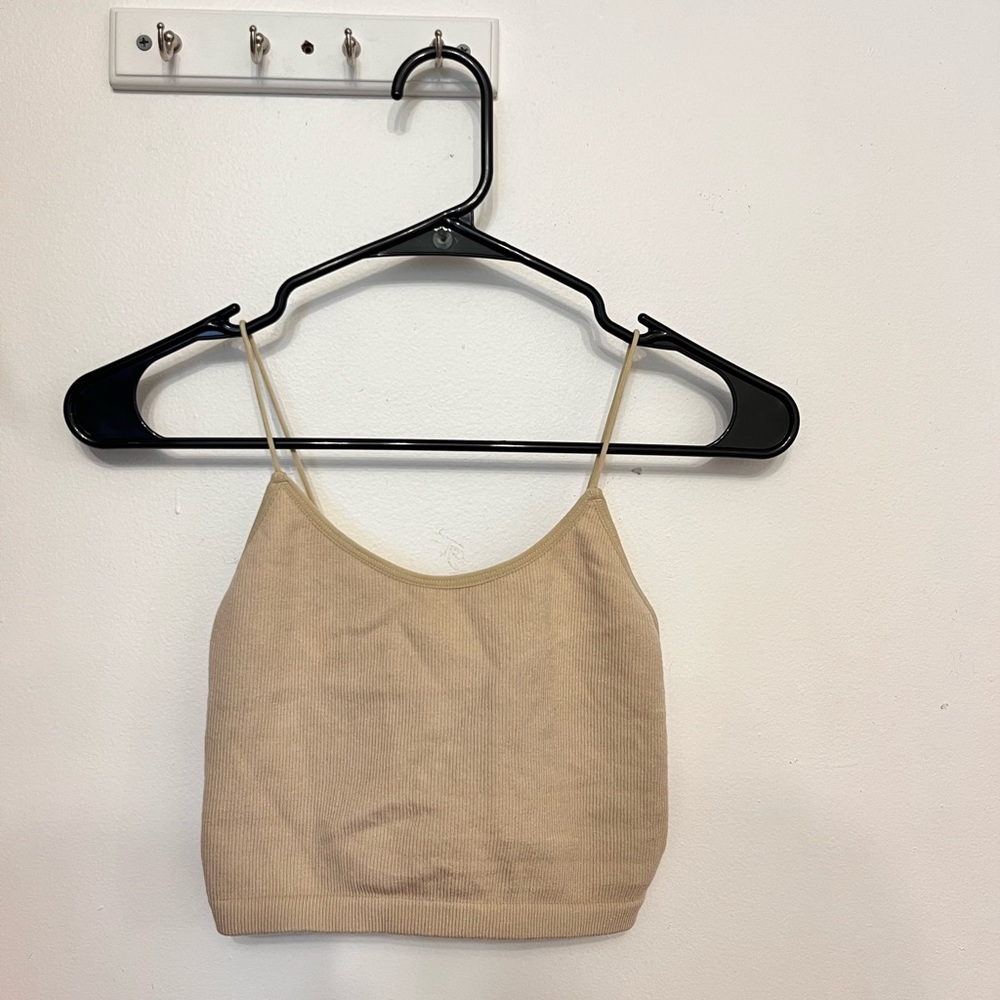 Cropped tan tank top